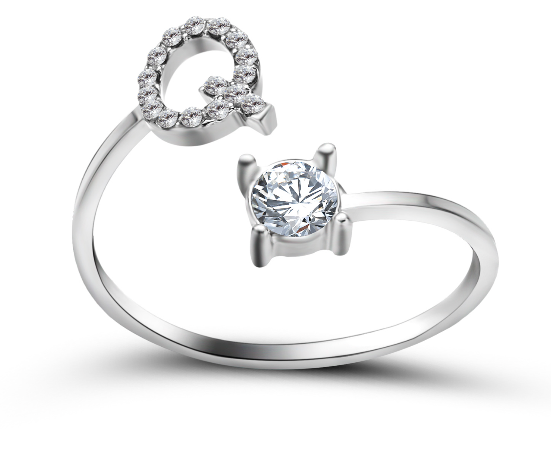 Buchstabenring und Magnetische Partnerarmbänder mit Rosenbox Set I Setpreis