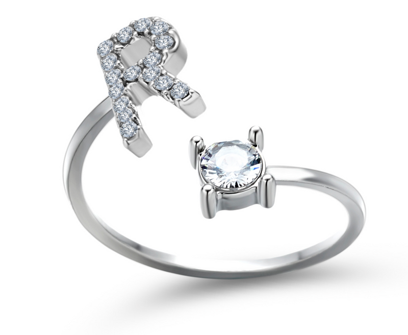 Buchstabenring größenverstellbar I Ring mit Buchstabe I verstellbar