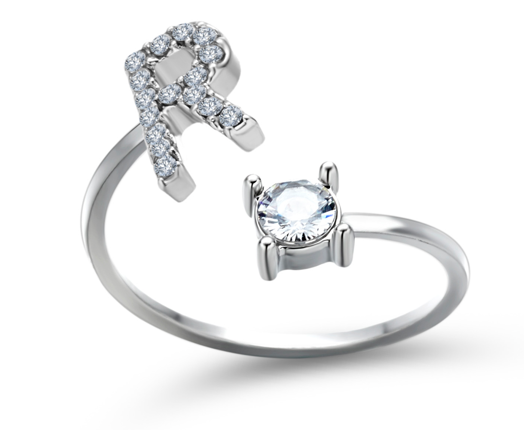 Buchstabenring und Magnetische Partnerarmbänder mit Rosenbox Set I Setpreis