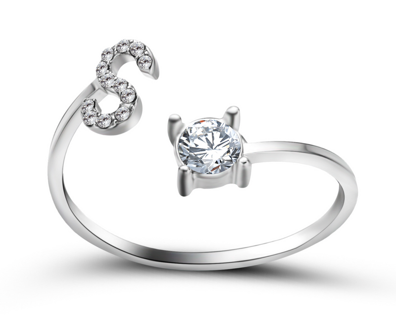 Buchstabenring größenverstellbar I Ring mit Buchstabe I verstellbar