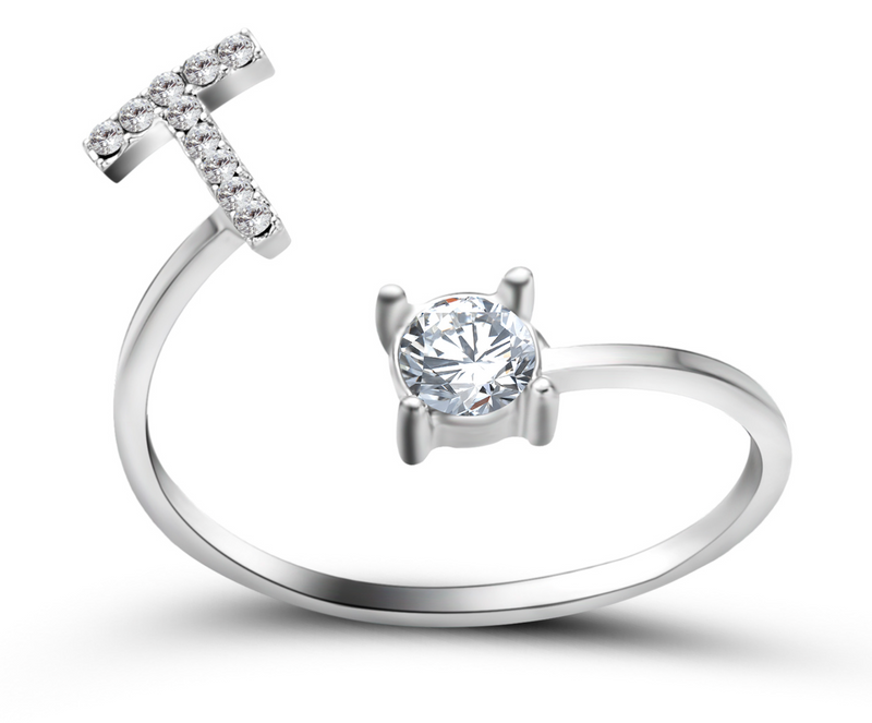 Buchstabenring größenverstellbar I Ring mit Buchstabe I verstellbar