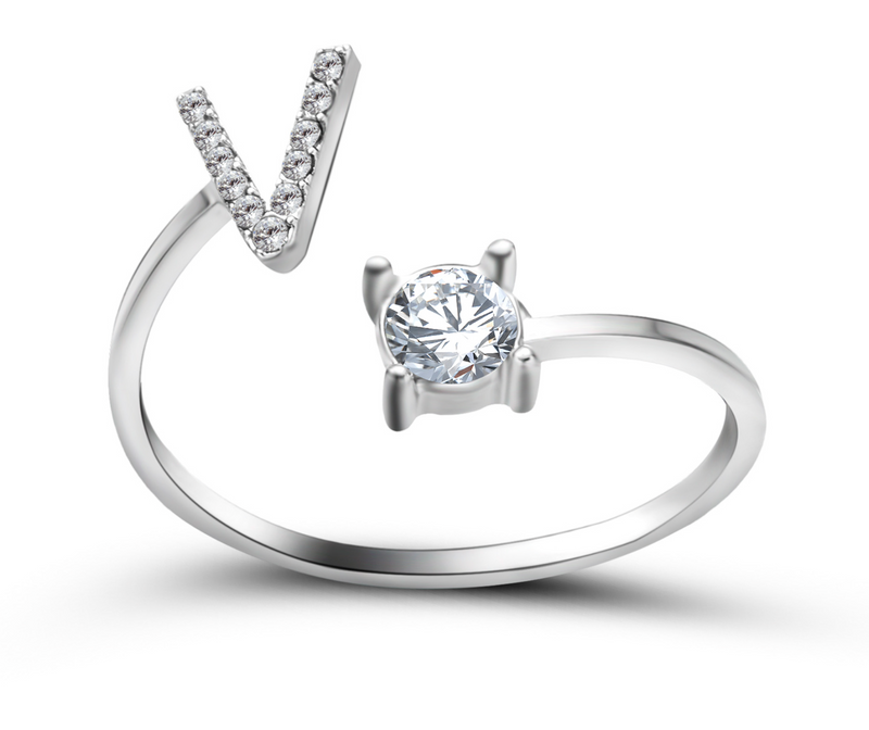 Buchstabenring und Magnetische Partnerarmbänder mit Rosenbox Set I Setpreis