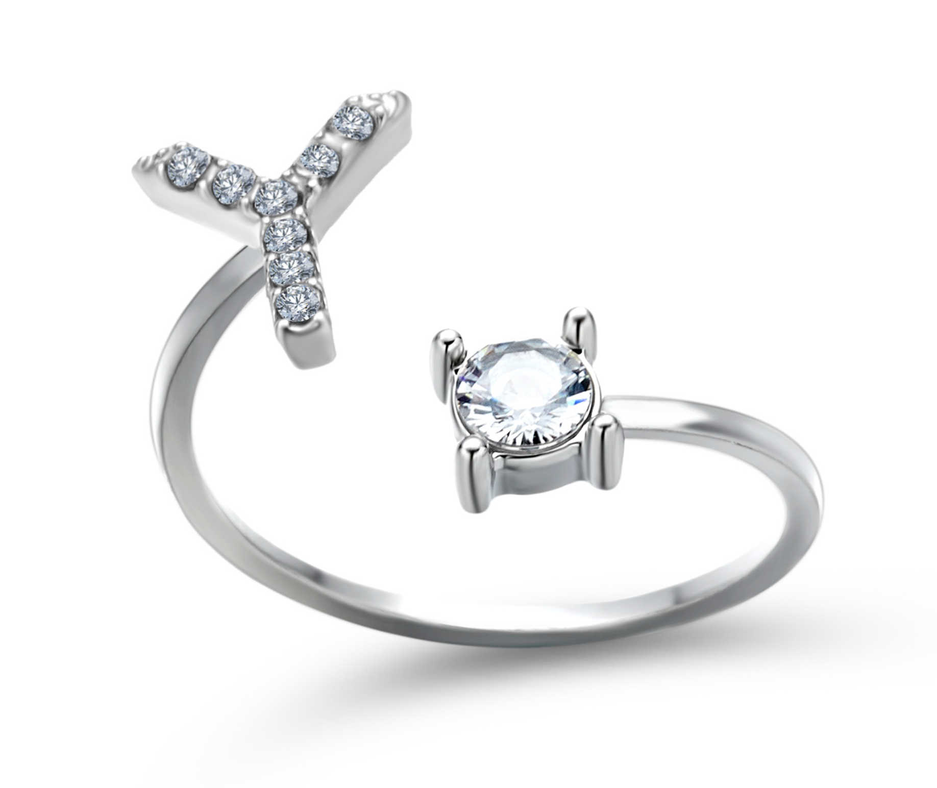 Buchstabenring und Magnetische Partnerarmbänder mit Rosenbox Set I Setpreis