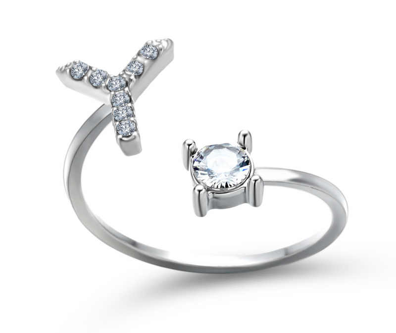 Buchstabenring und Magnetische Partnerarmbänder mit Rosenbox Set I Setpreis