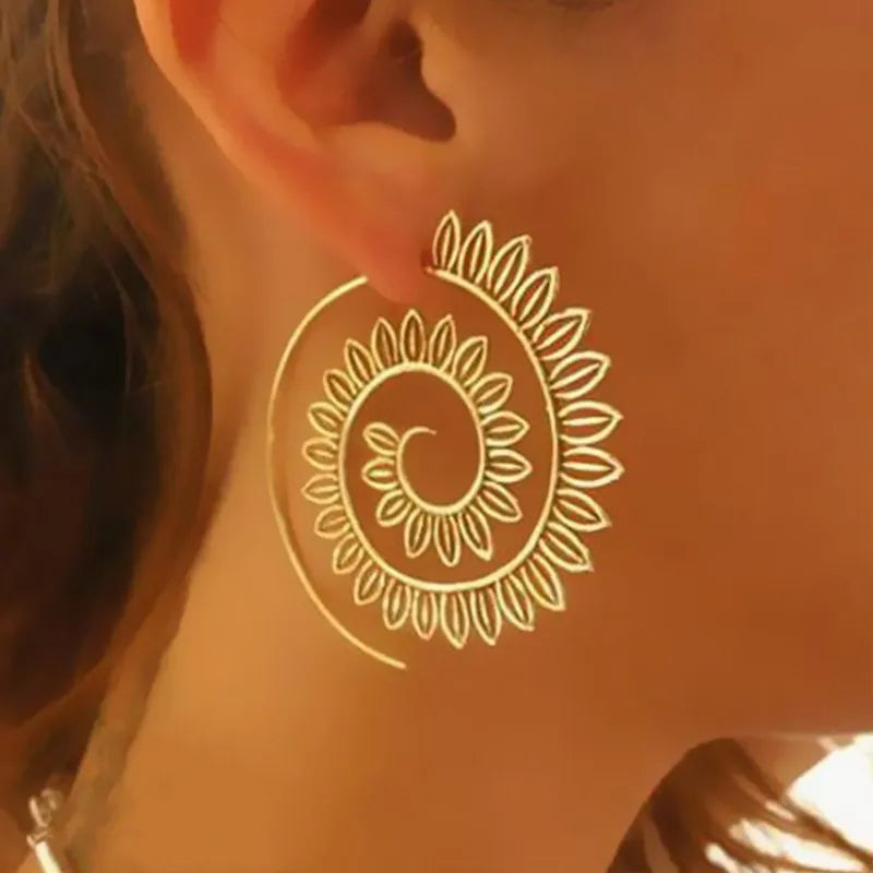 Bohemia Runde Spiralohrringe - Hängende Ohrringe