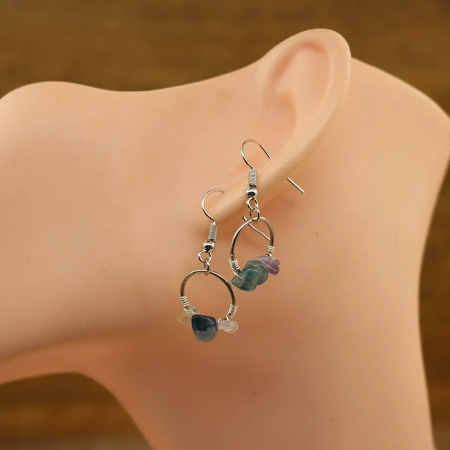 Bohemian Handmade Quartz Earrings | Raw Natural Stone