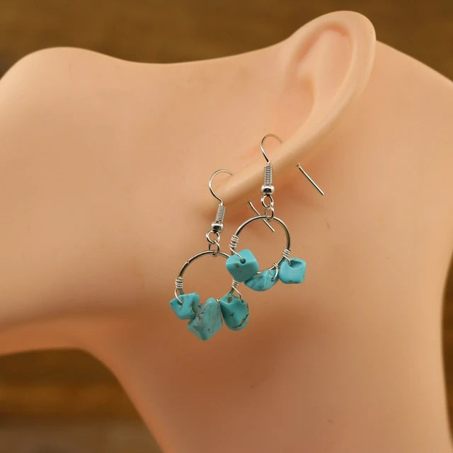 Bohemian Handmade Quartz Earrings | Raw Natural Stone