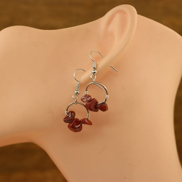 Bohemian Handmade Quartz Earrings | Raw Natural Stone