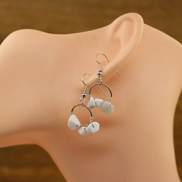 Bohemian Handmade Quartz Earrings | Raw Natural Stone