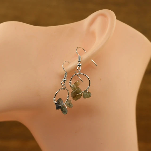 Bohemian Handmade Quartz Earrings | Raw Natural Stone