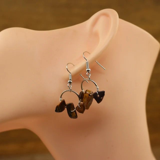 Bohemian Handmade Quartz Earrings | Raw Natural Stone