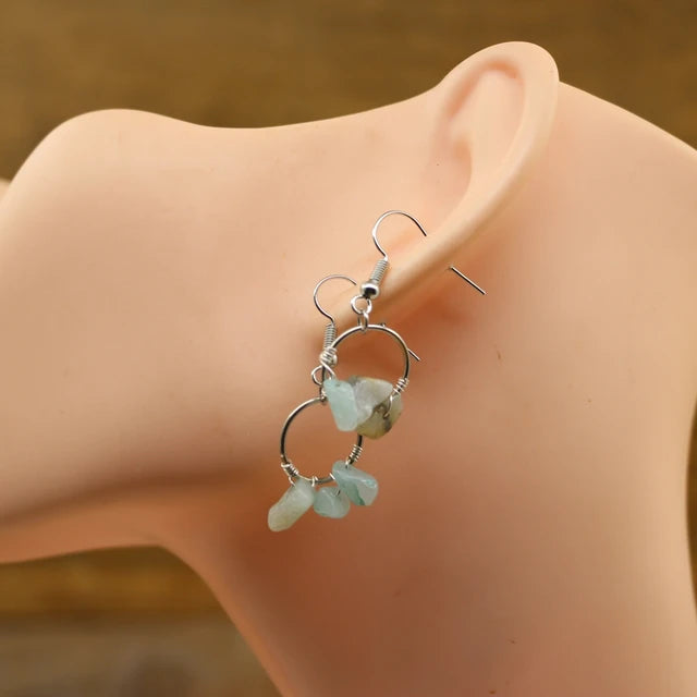 Bohemian Handmade Quartz Earrings | Raw Natural Stone