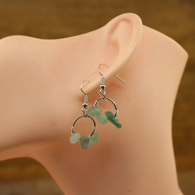 Bohemian Handmade Quartz Earrings | Raw Natural Stone