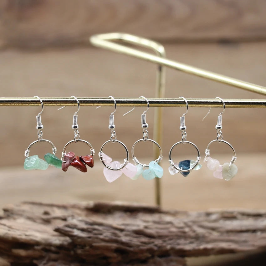 Bohemian Handmade Quartz Earrings | Raw Natural Stone