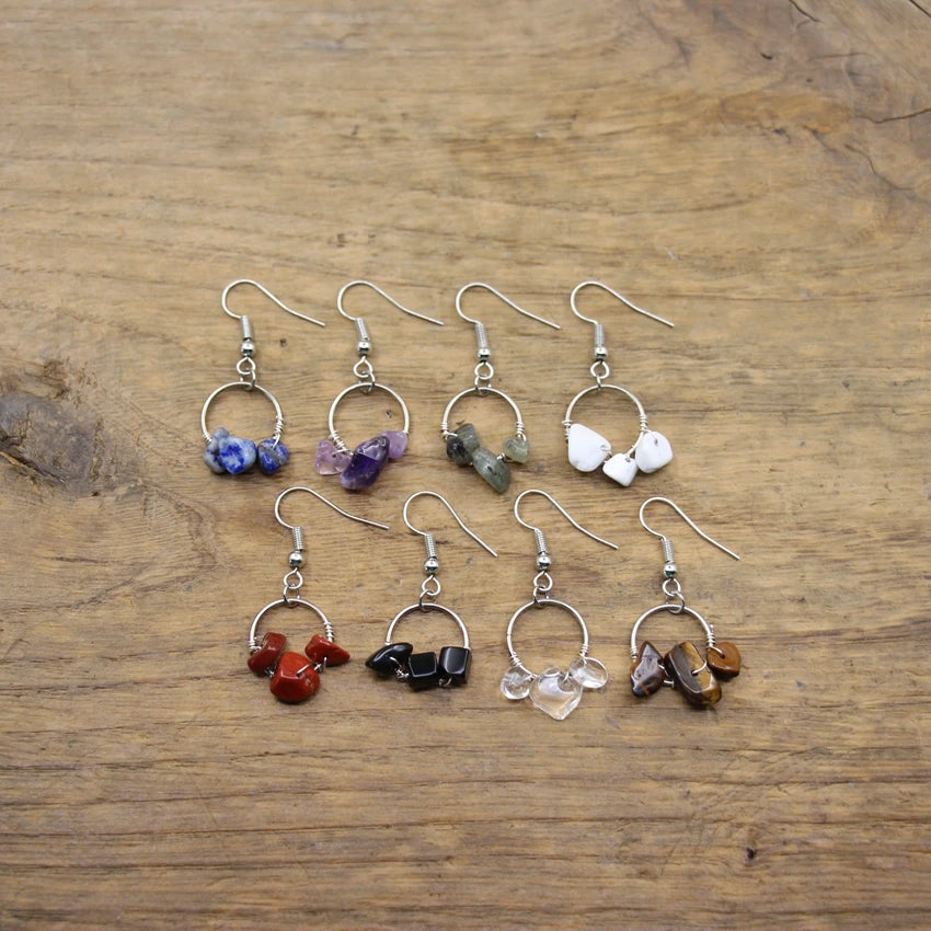 Bohemian Handmade Quartz Earrings | Raw Natural Stone
