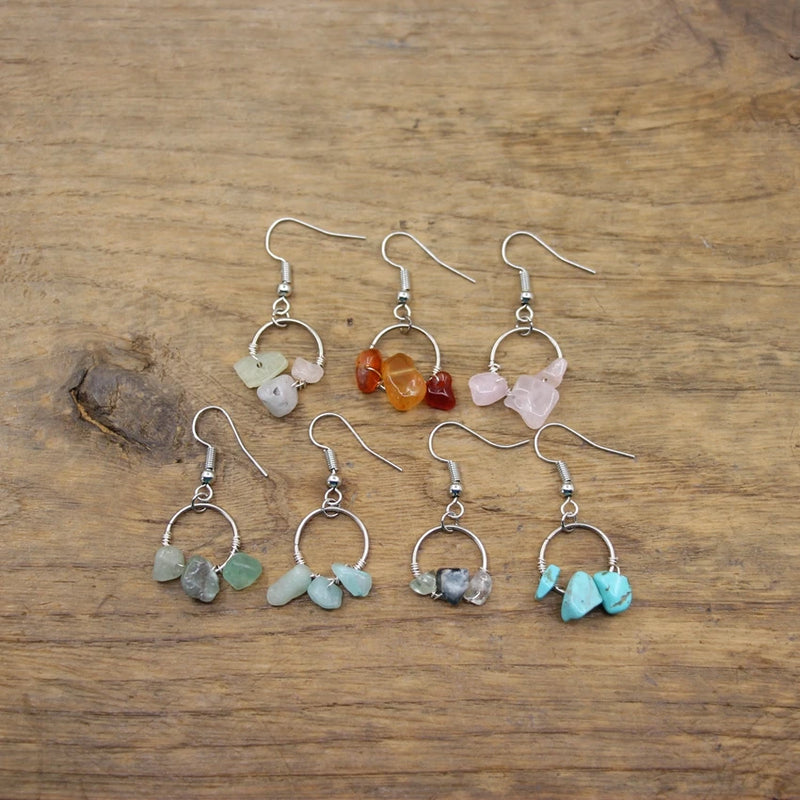 Bohemian Handmade Quartz Earrings | Raw Natural Stone