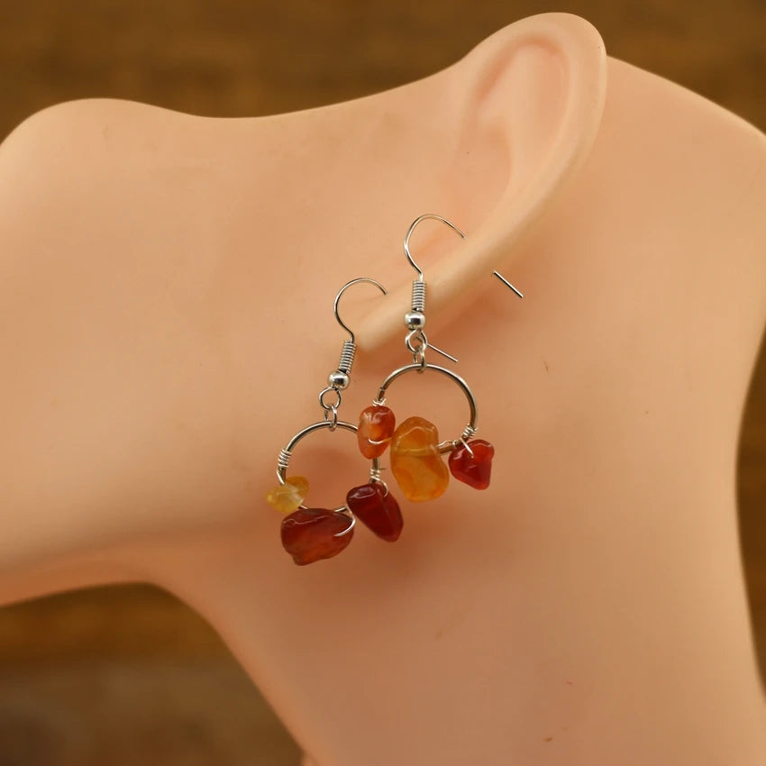 Bohemian Handmade Quartz Earrings | Raw Natural Stone