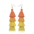 Bohemian Style Tassel Hanging Earrings | Layered Tassel Dangle Earrings