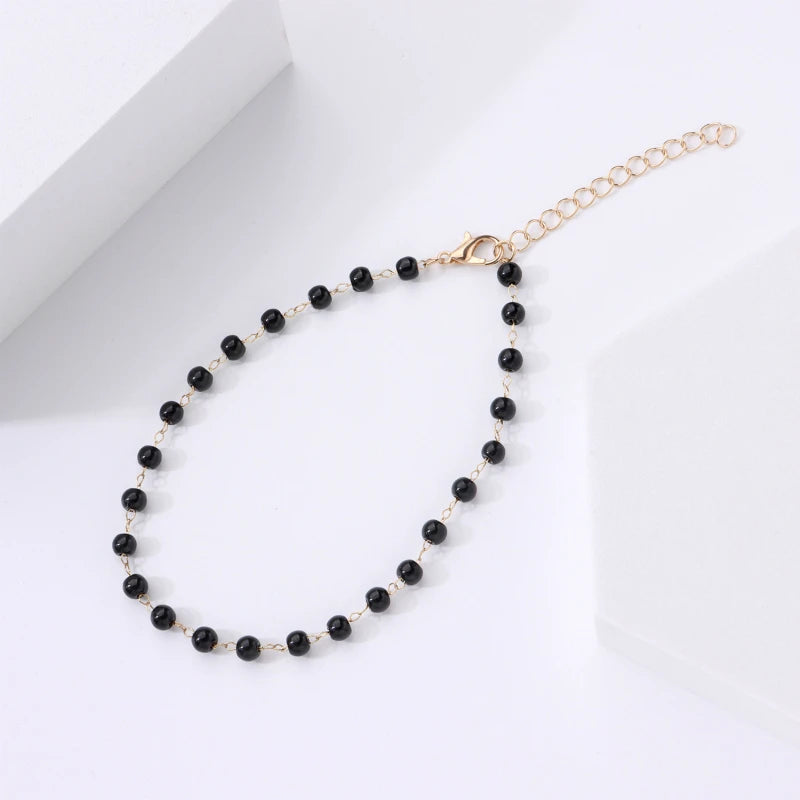 Bohemian Beads Anklets für Frauen in Gold- und Silberfarben | Modische Fußkettchen | Strand-Schmuck