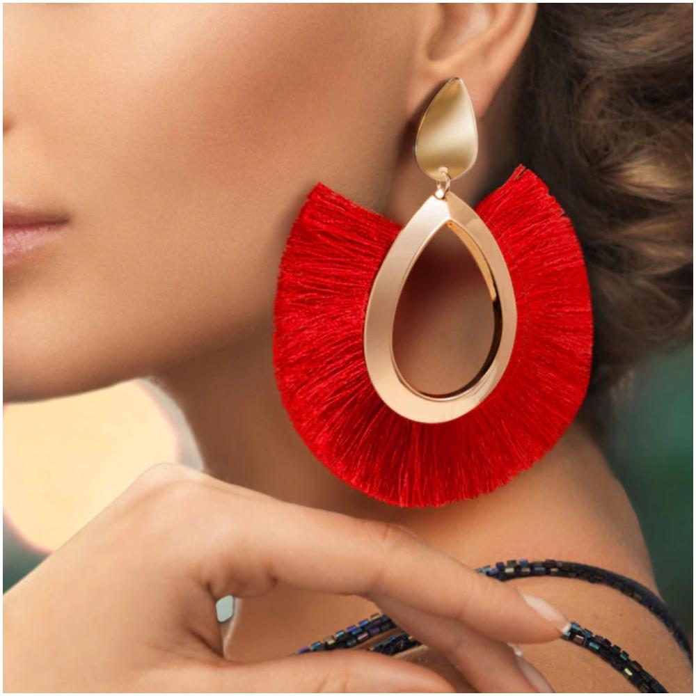 Bohemian Chic Quasten Fringe Fan Ohrringe