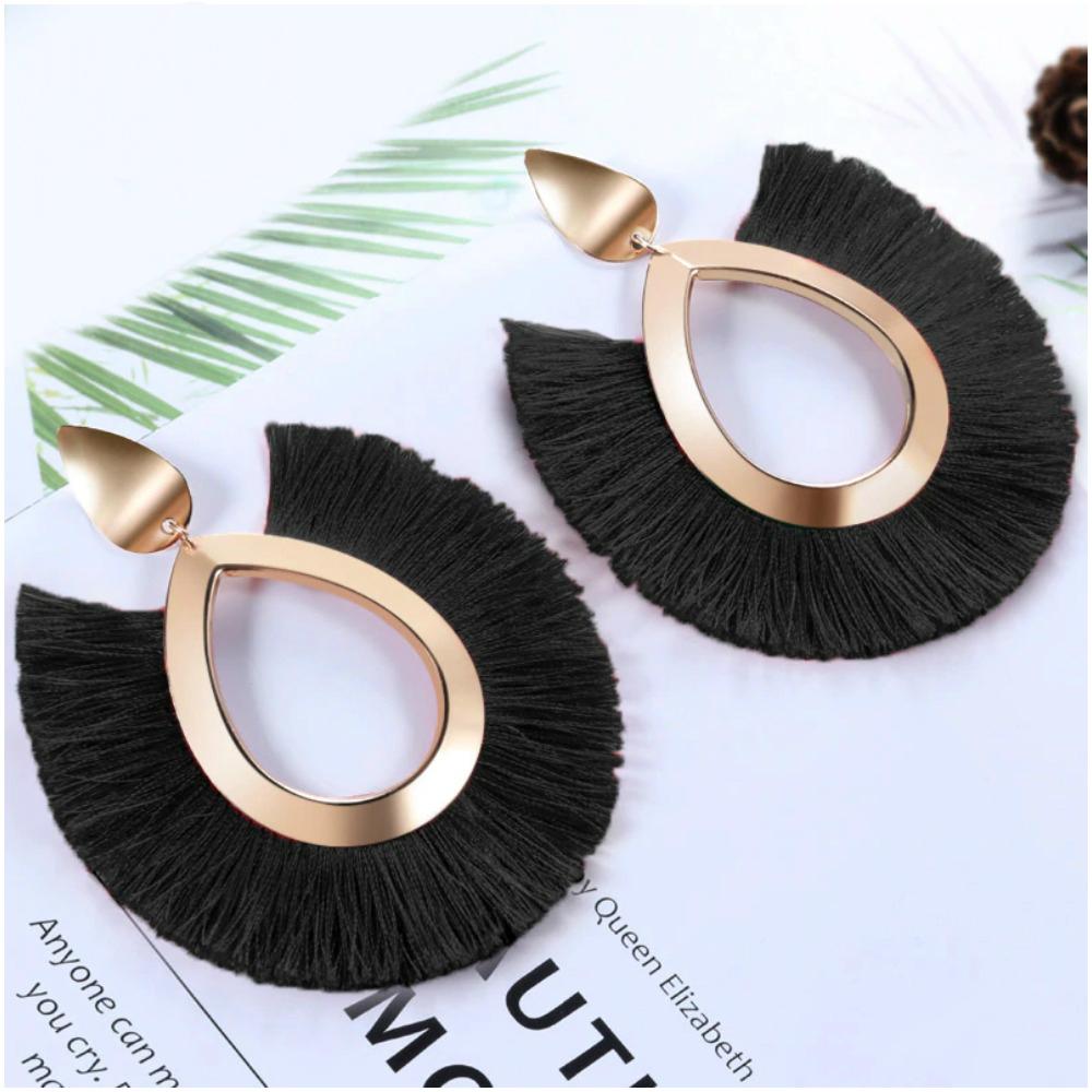 Bohemian Chic Quasten Fringe Fan Ohrringe