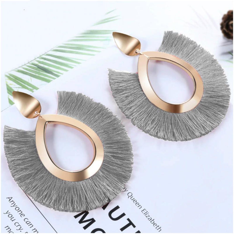 Bohemian Chic Quasten Fringe Fan Ohrringe