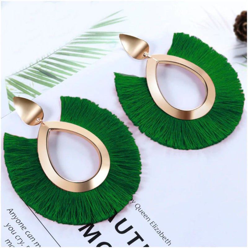 Bohemian Chic Quasten Fringe Fan Ohrringe