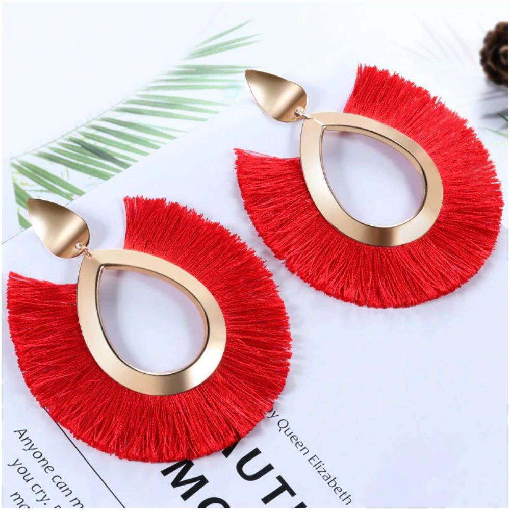 Bohemian Chic Quasten Fringe Fan Ohrringe