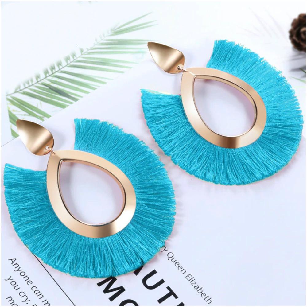 Bohemian Chic Quasten Fringe Fan Ohrringe