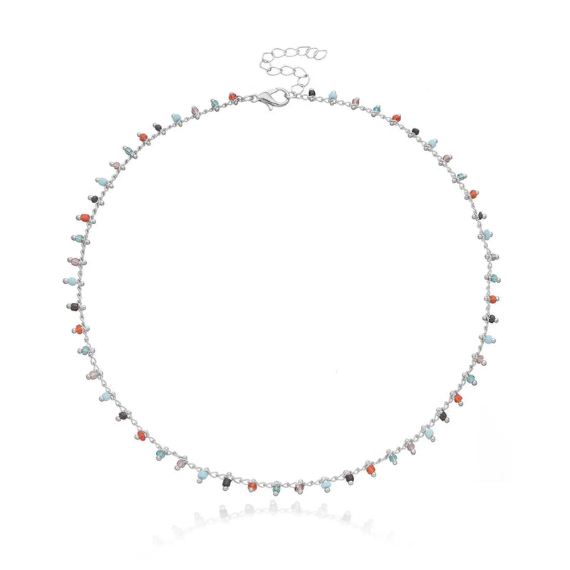 Bunte Bohemia Perlen Choker Halskette für Frauen | Modische Bohemian Perlenkette