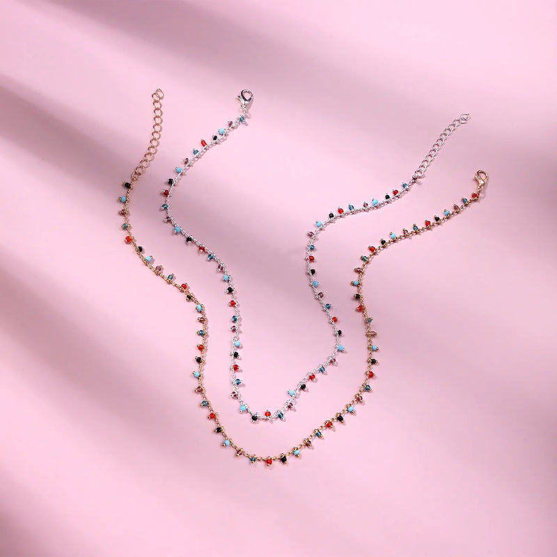 Bunte Bohemia Perlen Choker Halskette für Frauen | Modische Bohemian Perlenkette