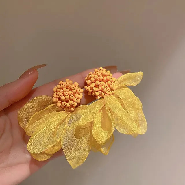 Blumenohrringe für Frauen | Dopamin Schmuck | Bohemian Blume | Hängende Ohrringe