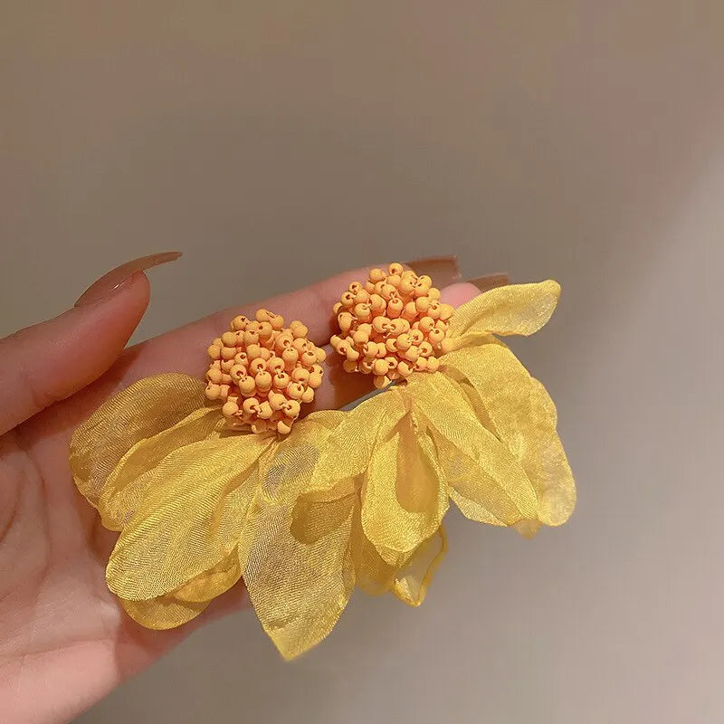 Blumenohrringe für Frauen | Dopamin Schmuck | Bohemian Blume | Hängende Ohrringe