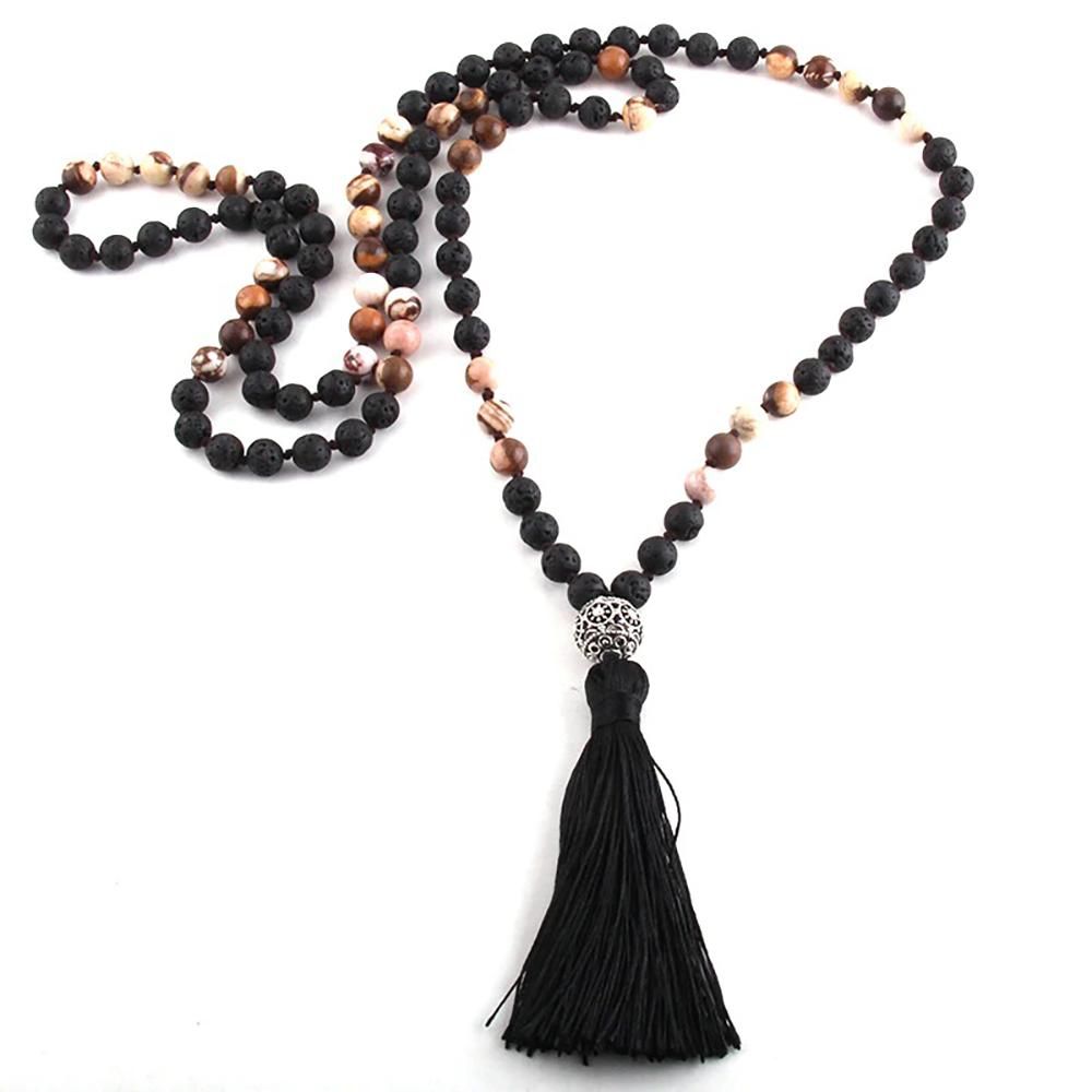 Bohemian Inspirierter Schmuck Mit Perlenstein Quasten Halskette