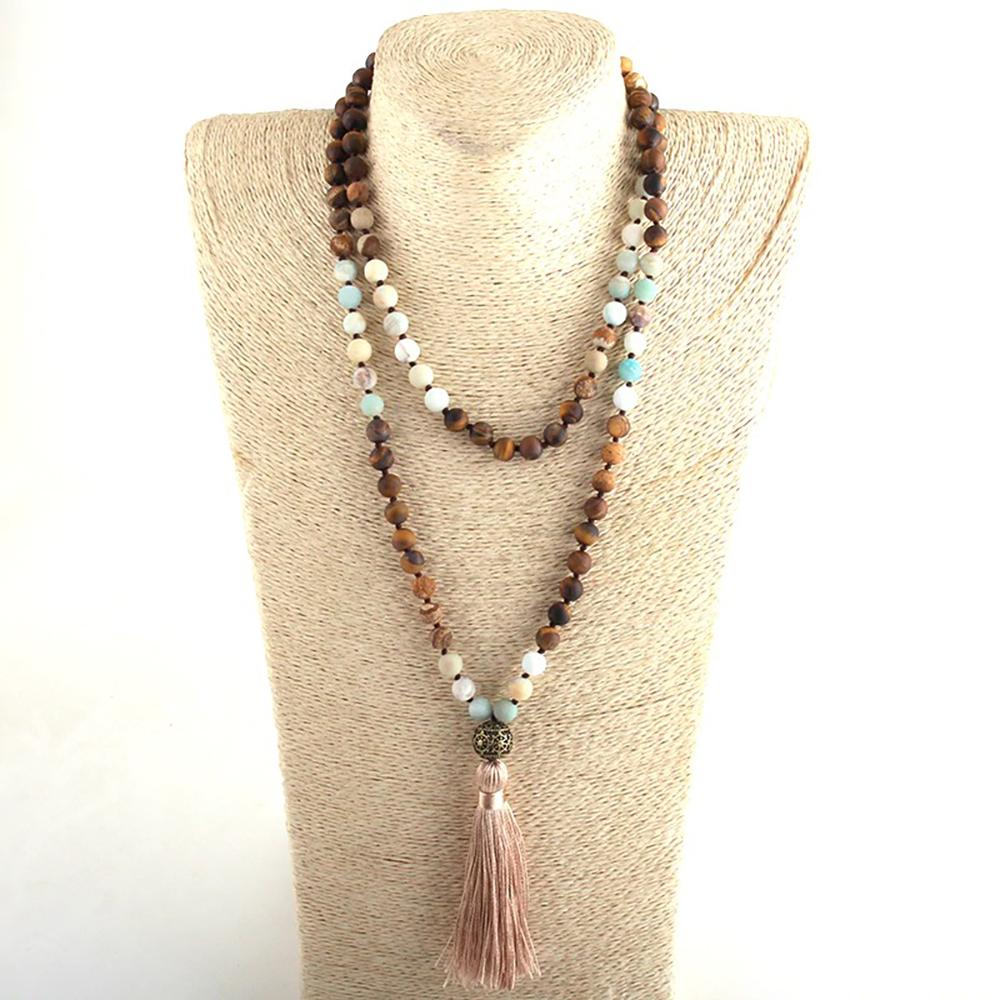 Bohemian Inspirierter Schmuck Mit Perlenstein Quasten Halskette