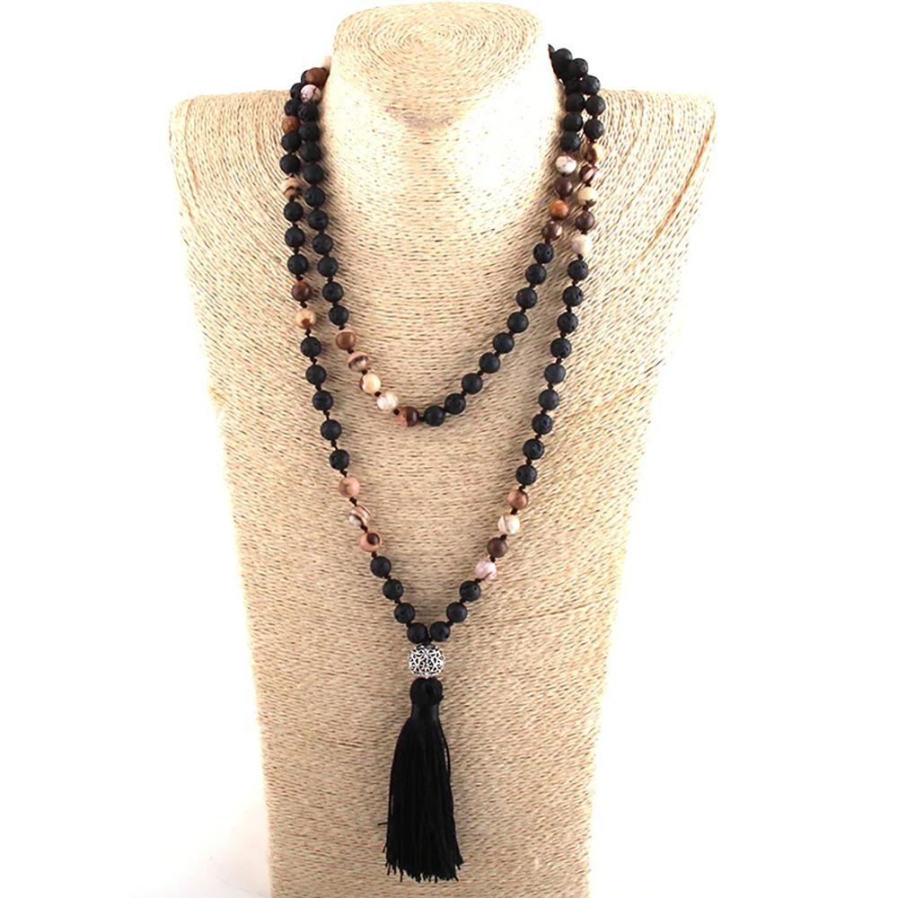 Bohemian Inspirierter Schmuck Mit Perlenstein Quasten Halskette