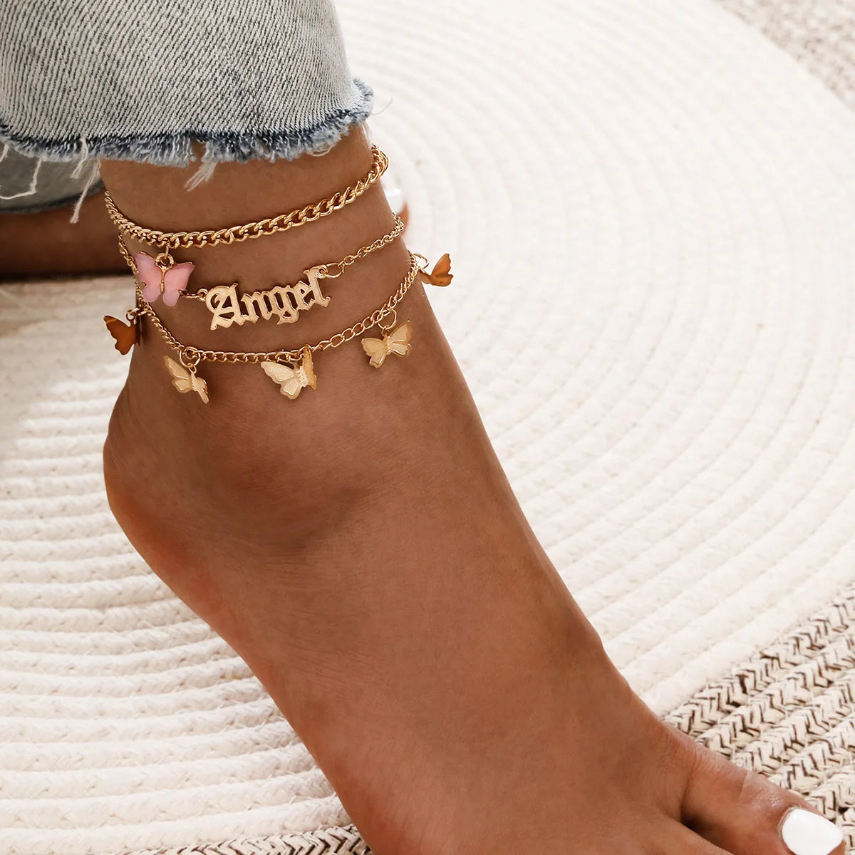 Bohemian Charm Ankle Bracelet for Women | Boho Anklet with Heart Pendant