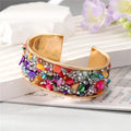 Böhmisches buntes Stein-Zirkon-breites Armreif-Manschettenarmband
