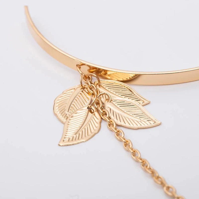 Böhmische Blatt Und Kette Quasten Oberarm Manschette Armreifen Verstellbare Armbänder