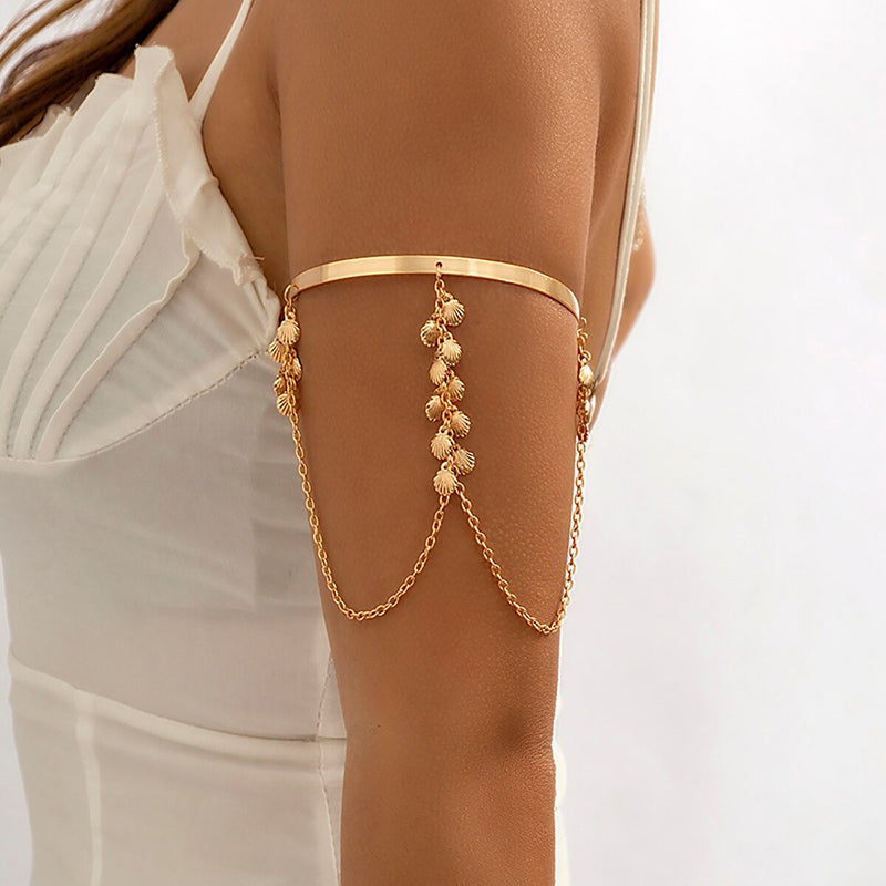 Böhmische Blatt Und Kette Quasten Oberarm Manschette Armreifen Verstellbare Armbänder