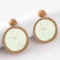 Bunte Raffia Rattan Ohrringe im Bohemian-Stil für Frauen - Sommer Strand Schmuck
