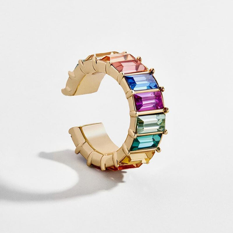 Stapelbare Perlen Ohrmanschette Im Böhmischen Stil Mit Strassohrringen