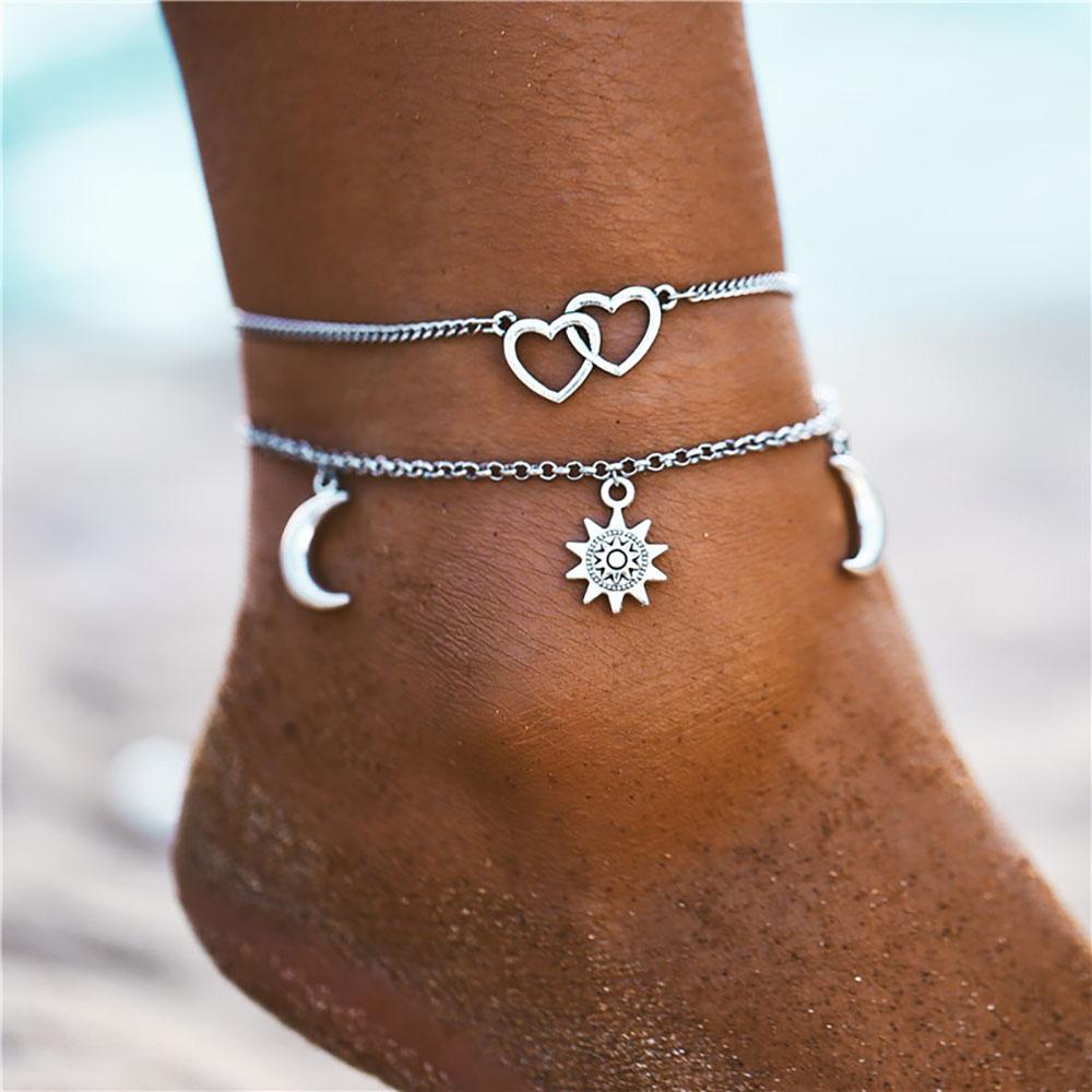 Böhmischer Stil Mit Farbenfrohen Türkischen Augen Fußkettchen Armbändern