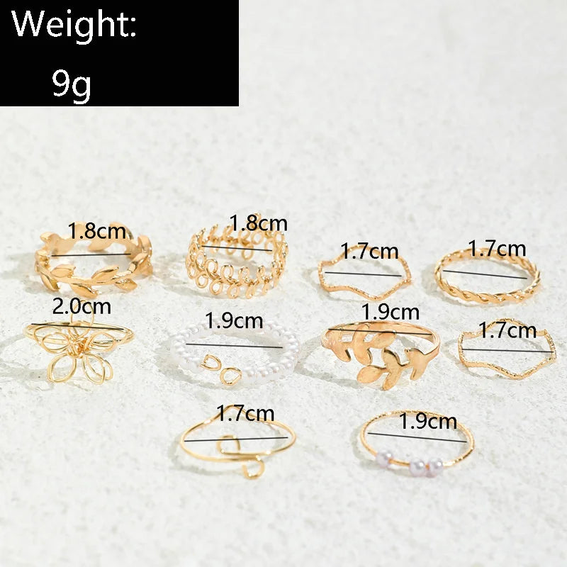 Modische Ringe für Frauen | Schmuck für Frauen | Goldring-Set für Frauen - Blume