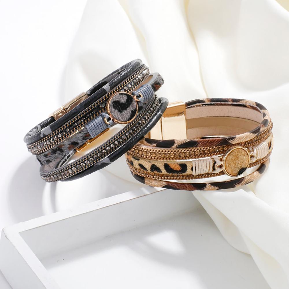 Bohemian Wild Leopard Multi Layer Armband