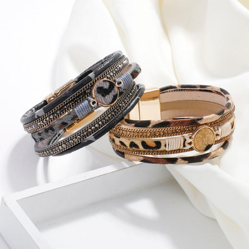 Bohemian Wild Leopard Multi Layer Armband