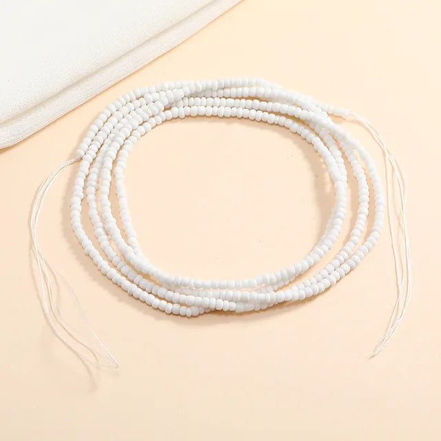 Bunte Perlen Bauchketten für Frauen in Übergröße, afrikanischer Stil, nicht dehnbar, zum Binden, Sommer Bikini Strandkörperschmuck