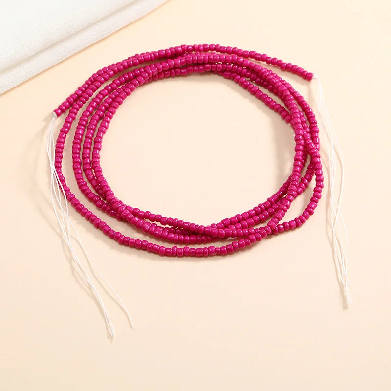 Bunte Perlen Bauchketten für Frauen in Übergröße, afrikanischer Stil, nicht dehnbar, zum Binden, Sommer Bikini Strandkörperschmuck