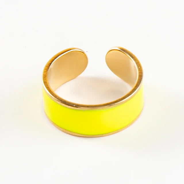 Bunte Emaille Ringe für Frauen aus Edelstahl - Verstellbare offene Ringe - Ästhetischer Damenschmuck - Geschenke für Frauen