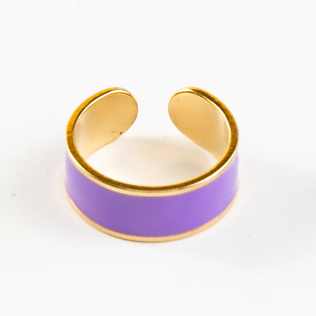 Bunte Emaille Ringe für Frauen aus Edelstahl - Verstellbare offene Ringe - Ästhetischer Damenschmuck - Geschenke für Frauen